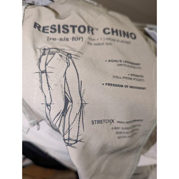 Kuhl Resistor Lite Chino Pants Men's Size 30x34 5225 Tan Beige Stretch Hiking - Picture 13 of 15